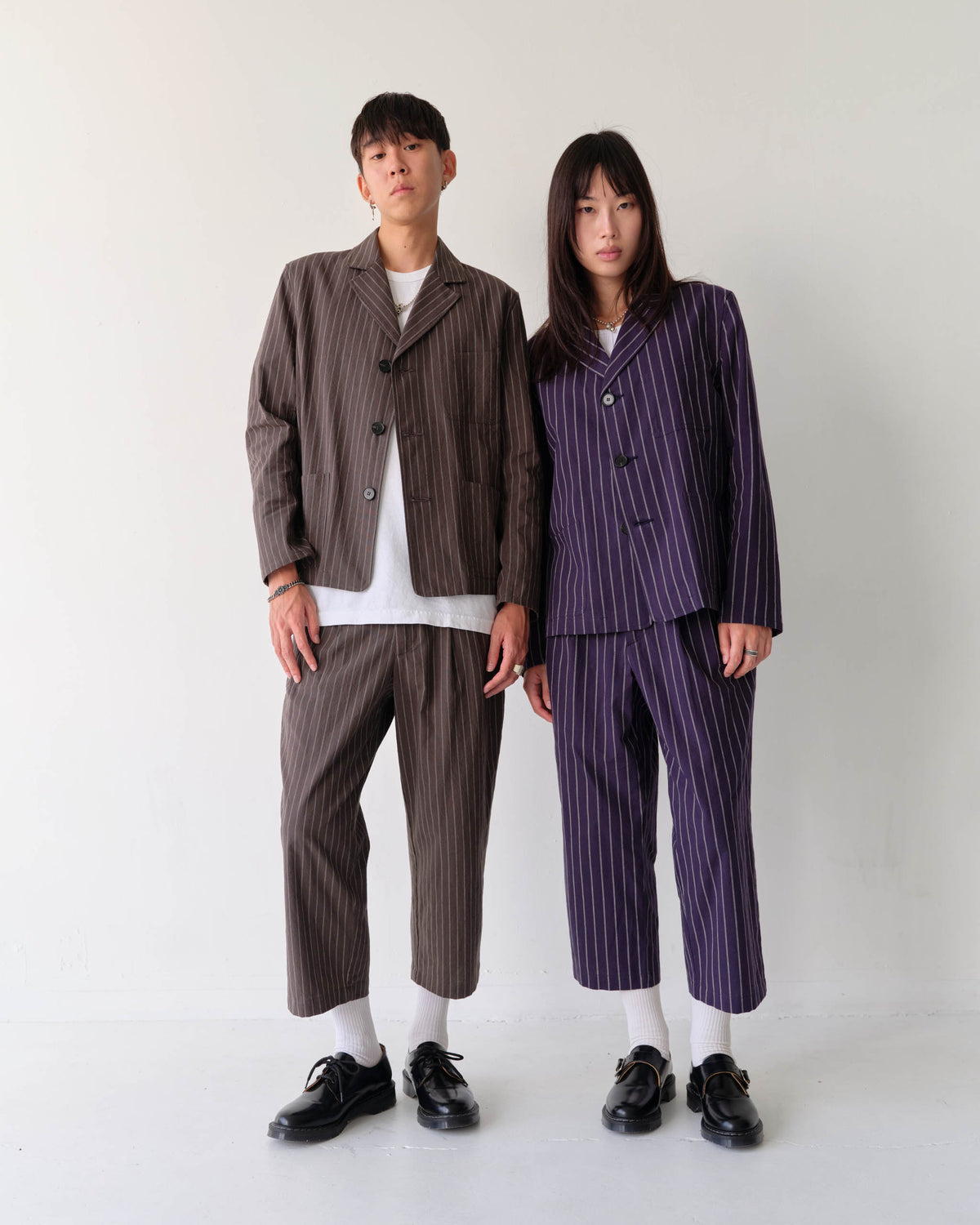 Range Blazer Linen Grey Pinstripe