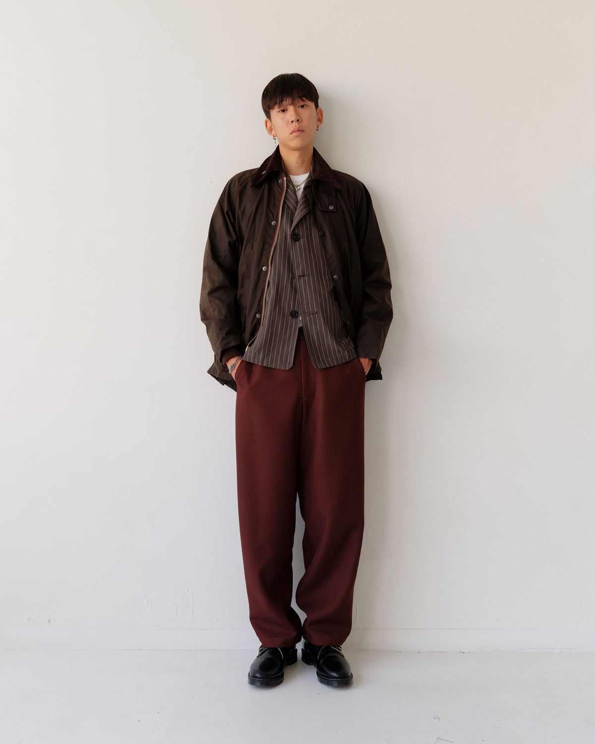 Goodfight Range Blazer Linen Grey Pinstripe
