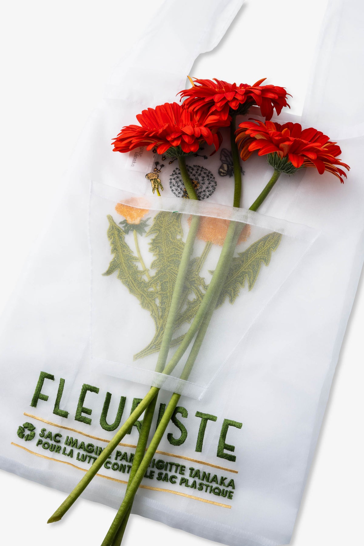 Brigitte Tanaka 'Sac Fleuriste Pissenlit" Dandelion Florist Organza Bag