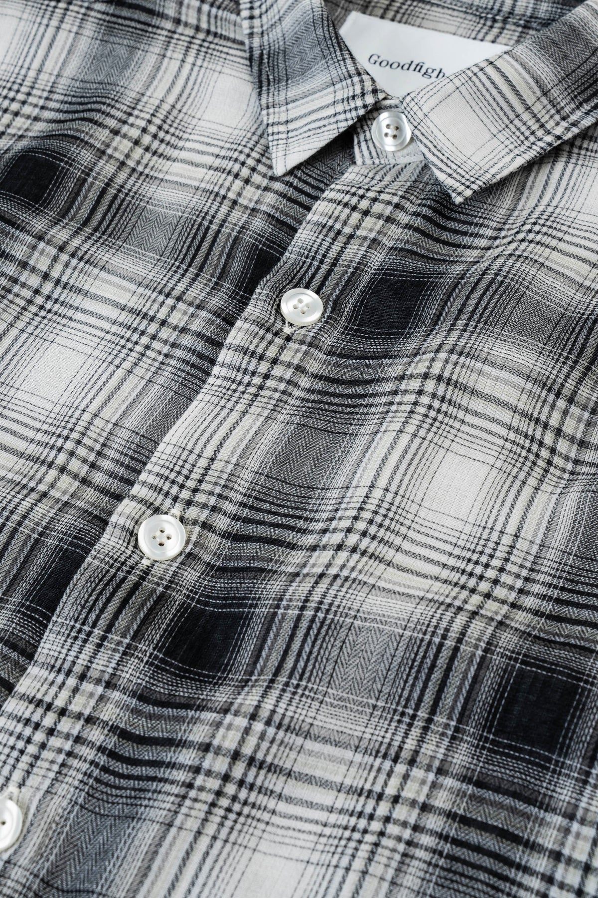 Goodfight City Shirt Organic Double Gauze Black Plaid
