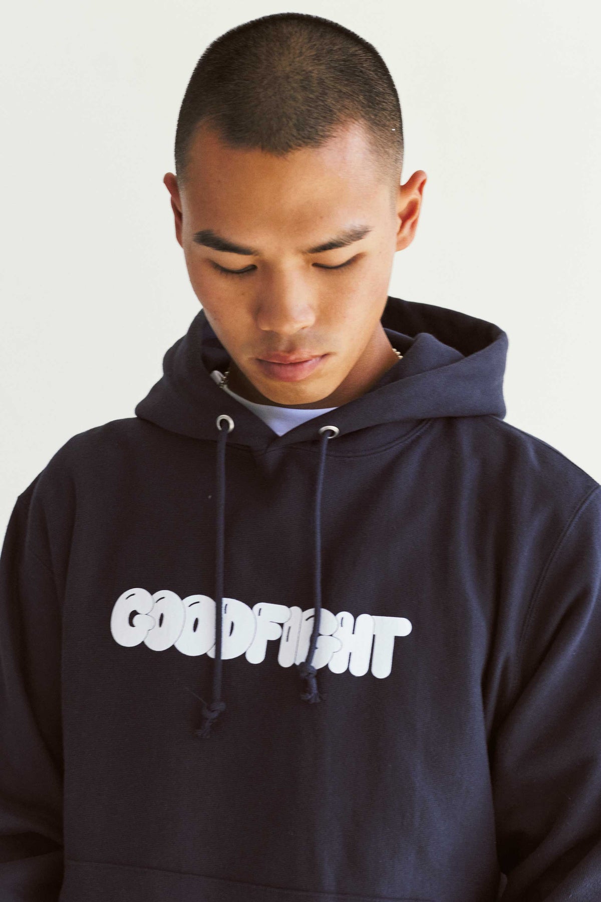 Goodfight Bubble Logo Champion Reverse Weave Hoodie Navy