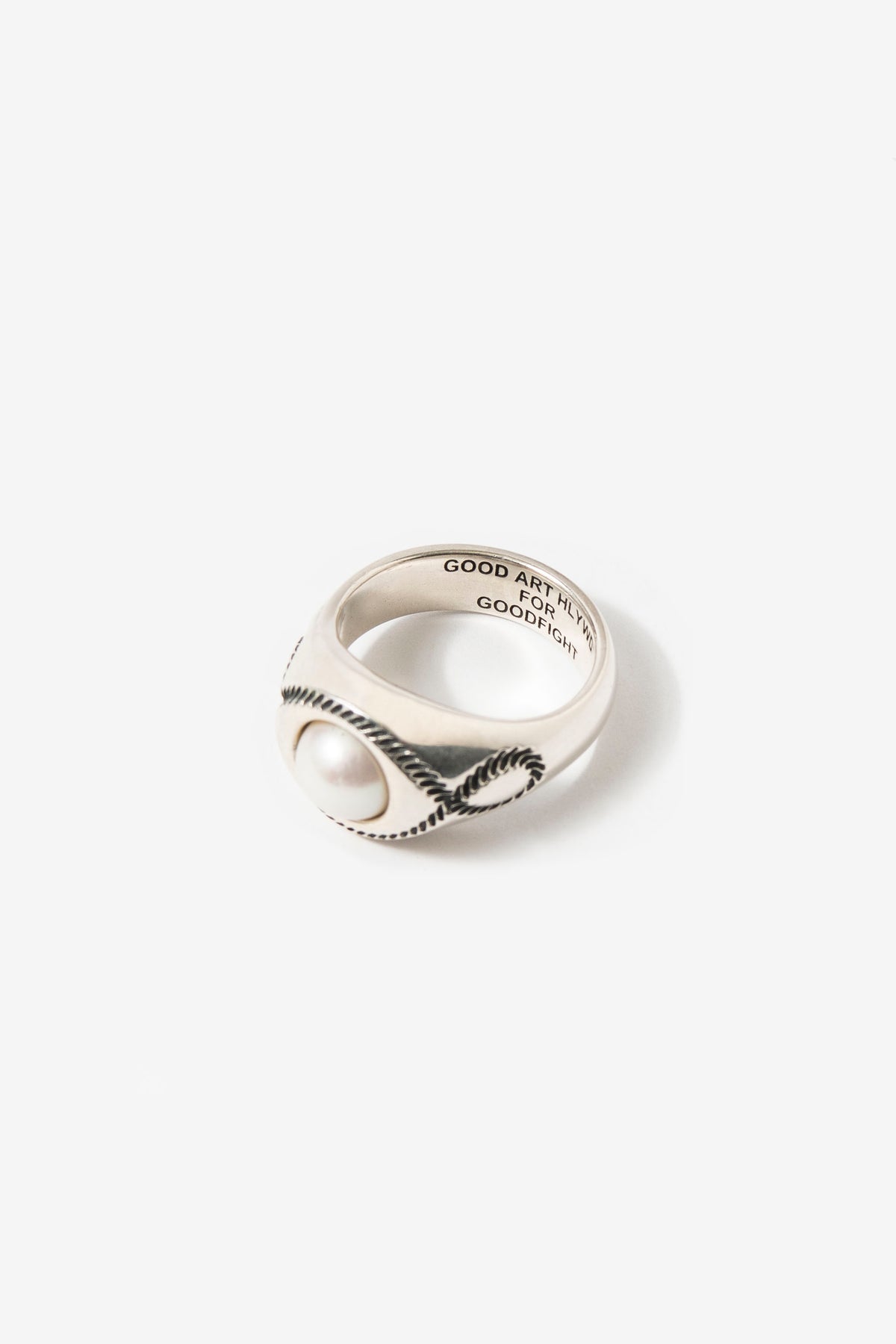 Good Art Hlywd for Goodfight Rock'n'Roller White Pearl Signet Ring