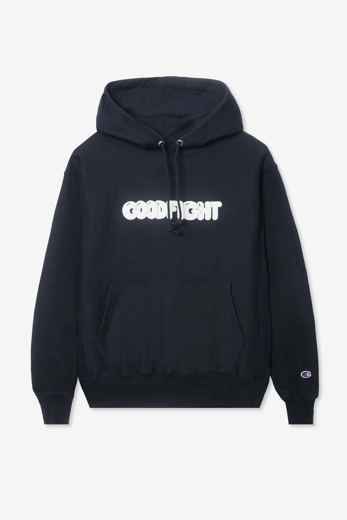 Goodfight Bubble Logo Champion Reverse Weave Hoodie Navy