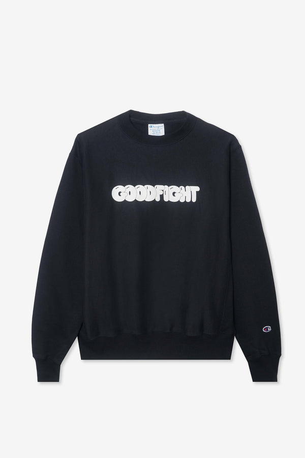 Goodfight Bubble Logo Champion Reverse Weave Pullover Sweatshirt Navy
