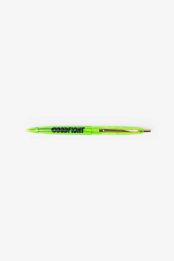 Bubble Logo Click Pen Clear Green Gold